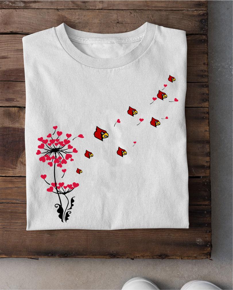 Dandelion Flower St Louis Cardinals Logo Hearts t-shirt shirt
