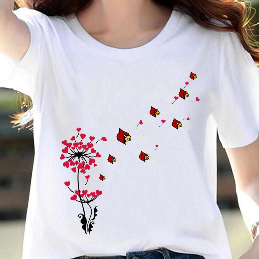 Dandelion Flower St Louis Cardinals Logo Hearts t-shirt woman shirt