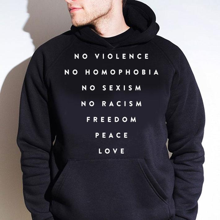 Daniel Bryan No Violence No Homophobia No Sexism No Racism Freedom Peace Love t-shirt hoodie
