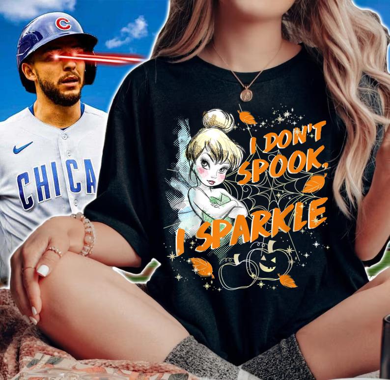 Official Disney Peter Pan Tinkerbell I Don't Spook I Sparkle Halloween t-shirt woman shirt