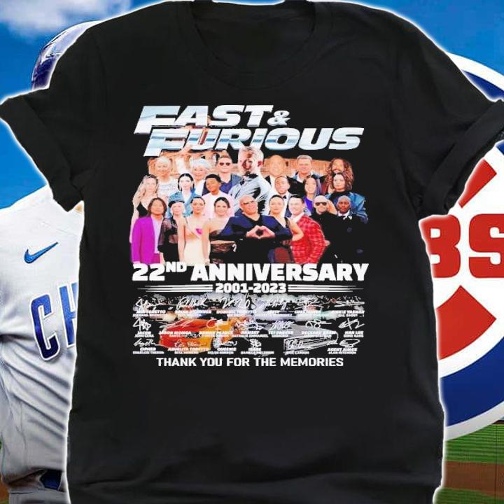 Fast and Furious 22nd anniversary 2001 2023 thank you for the memories t-shirt shirt