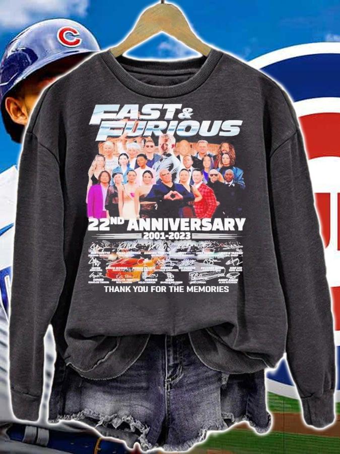 Fast and Furious 22nd anniversary 2001 2023 thank you for the memories t-shirt sweatshirt