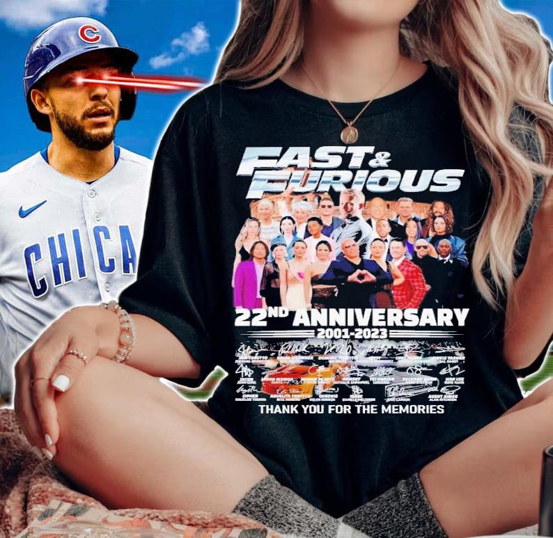 Fast and Furious 22nd anniversary 2001 2023 thank you for the memories t-shirt woman shirt