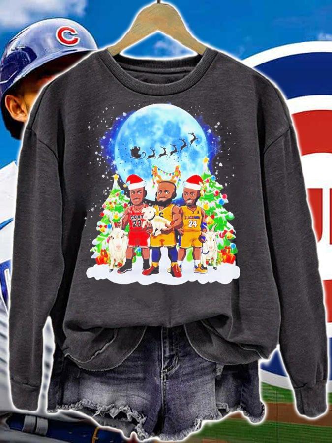 Goat 23 Michael Jordan Vs LeBron James 6 And Black Mamba 24 Christmas Shirt t-shirt sweatshirt