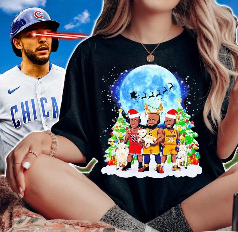 Goat 23 Michael Jordan Vs LeBron James 6 And Black Mamba 24 Christmas Shirt t-shirt woman shirt