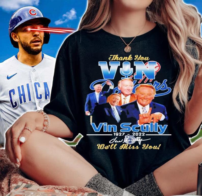 Thank You Vin Scully 1927-2022 Signature We'll Miss You Shirt t-shirt woman shirt