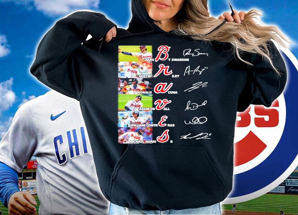 Braves Dansby Swanson Austin Riley Ronald Acuna signatures shirt t-shirt