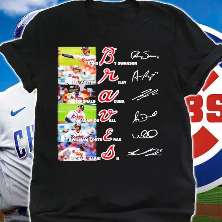 Braves Dansby Swanson Austin Riley Ronald Acuna signatures shirt t-shirt