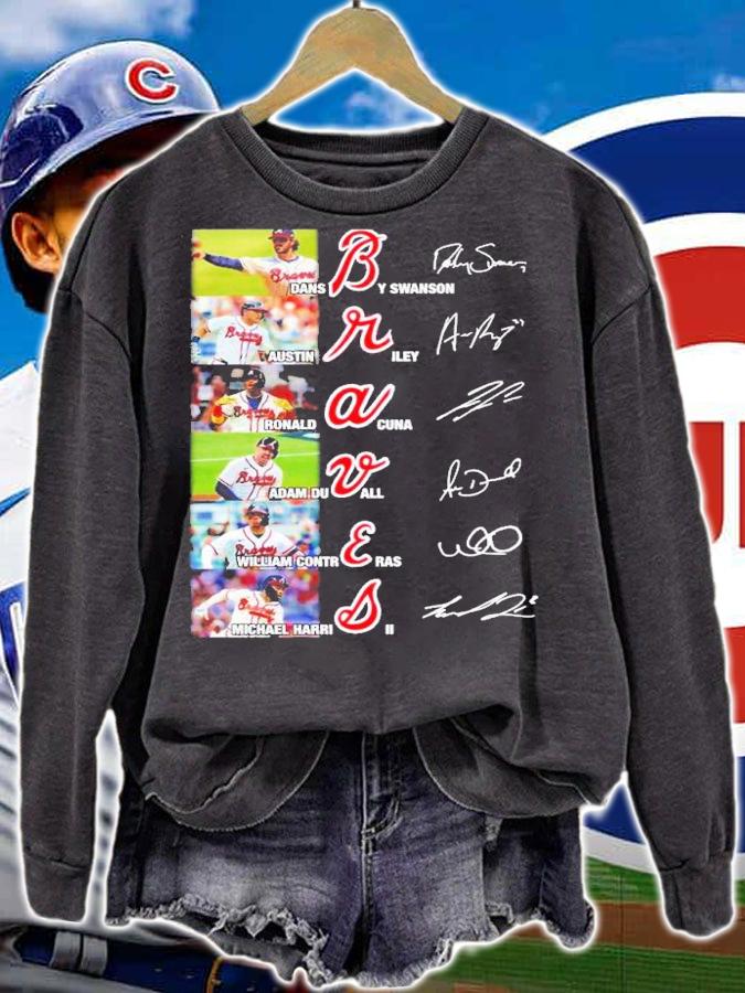 Braves Dansby Swanson Austin Riley Ronald Acuna signatures shirt t-shirt