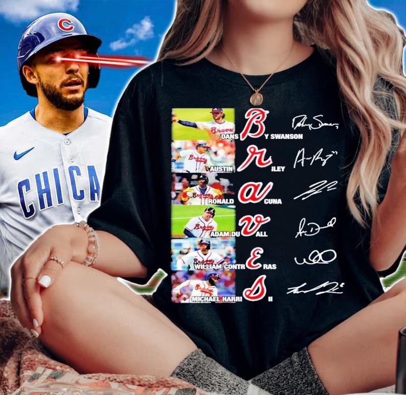 Braves Dansby Swanson Austin Riley Ronald Acuna signatures shirt t-shirt
