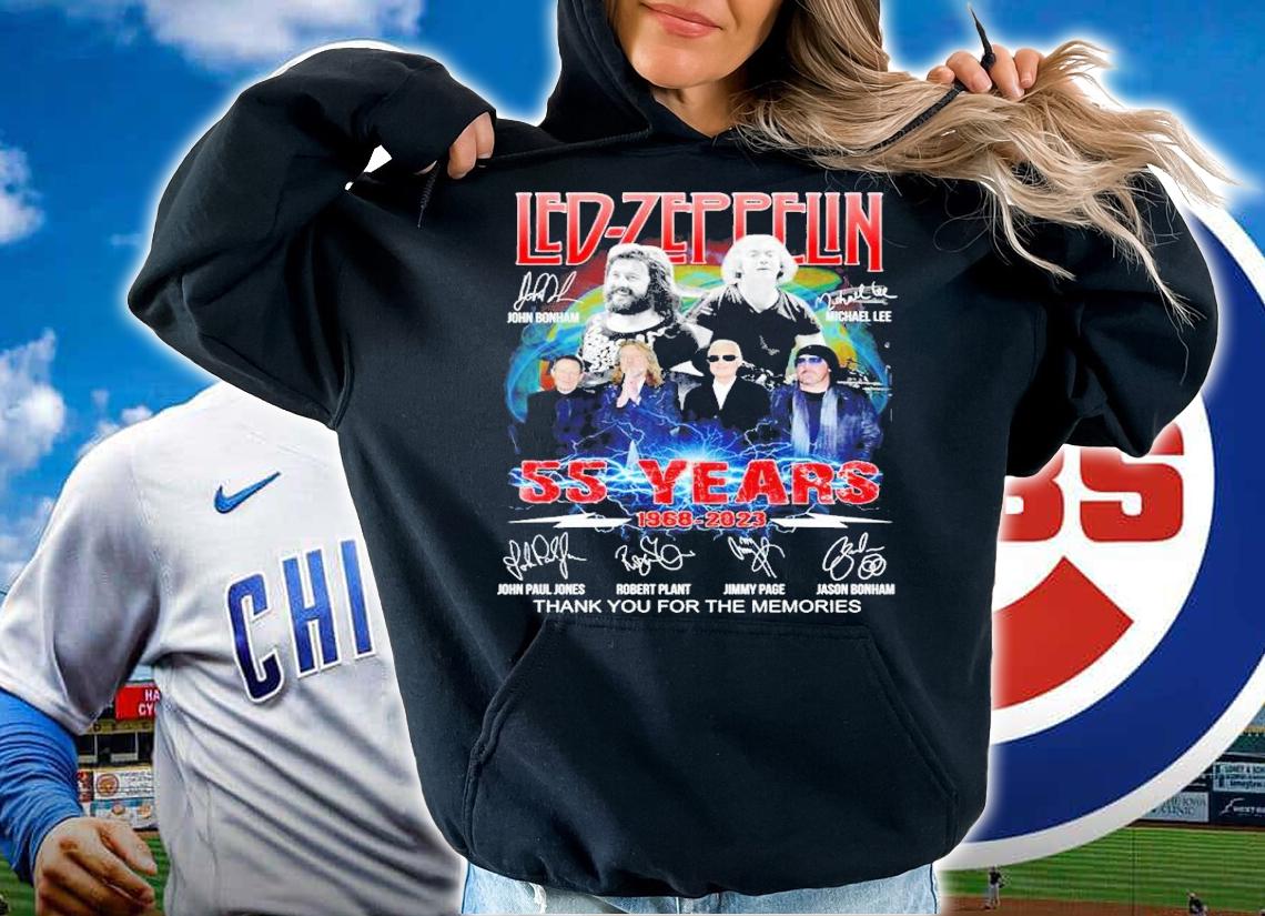 Led Zeppelin 55 years 1968 2023 thank you for the memories t-shirt