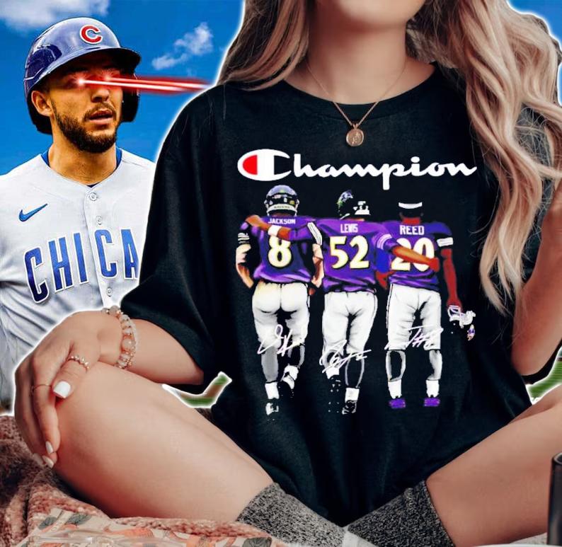 Champion Jackson Lewis And Reed Baltimore Ravens Signatures Shirt t-shirt woman shirt