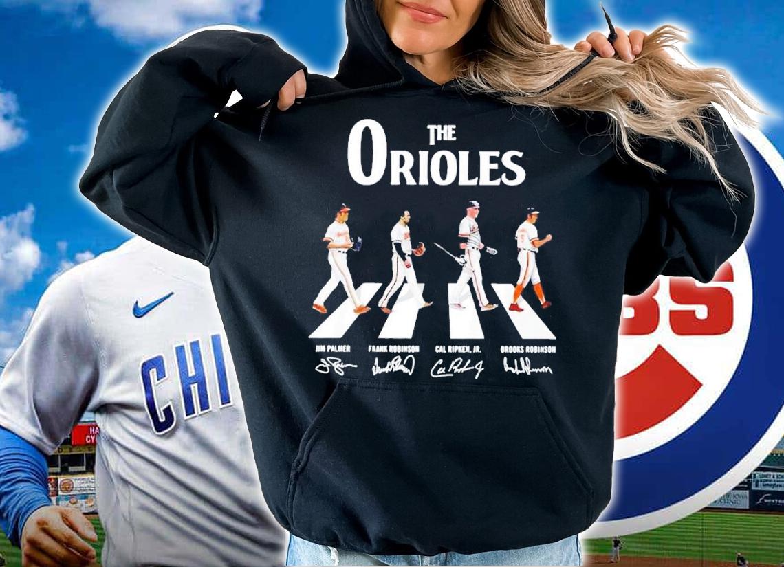 The Orioles Abbey Road Jim Palmer Frank Robinson Cal Ripken Jr signatures shirt t-shirt hoodie