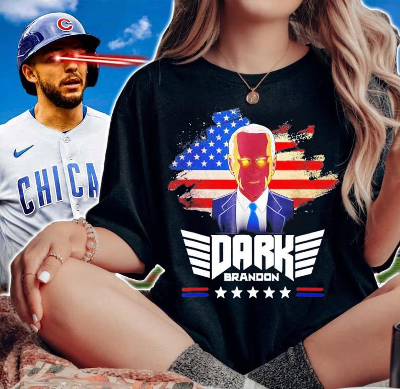 Dark Brandon Funny Political America Flag Joe Biden T-Shirt t-shirt