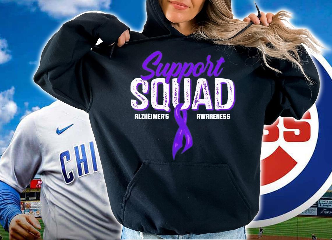 Support Squad Alzheimers Awareness Purple Ribbon T-Shirt t-shirt