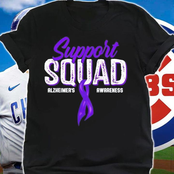 Support Squad Alzheimers Awareness Purple Ribbon T-Shirt t-shirt