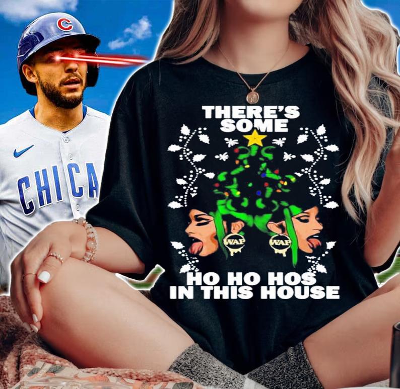 There's Some Ho Ho Hos In This House Merry Wapmas Megan Cardi B Shirt t-shirt