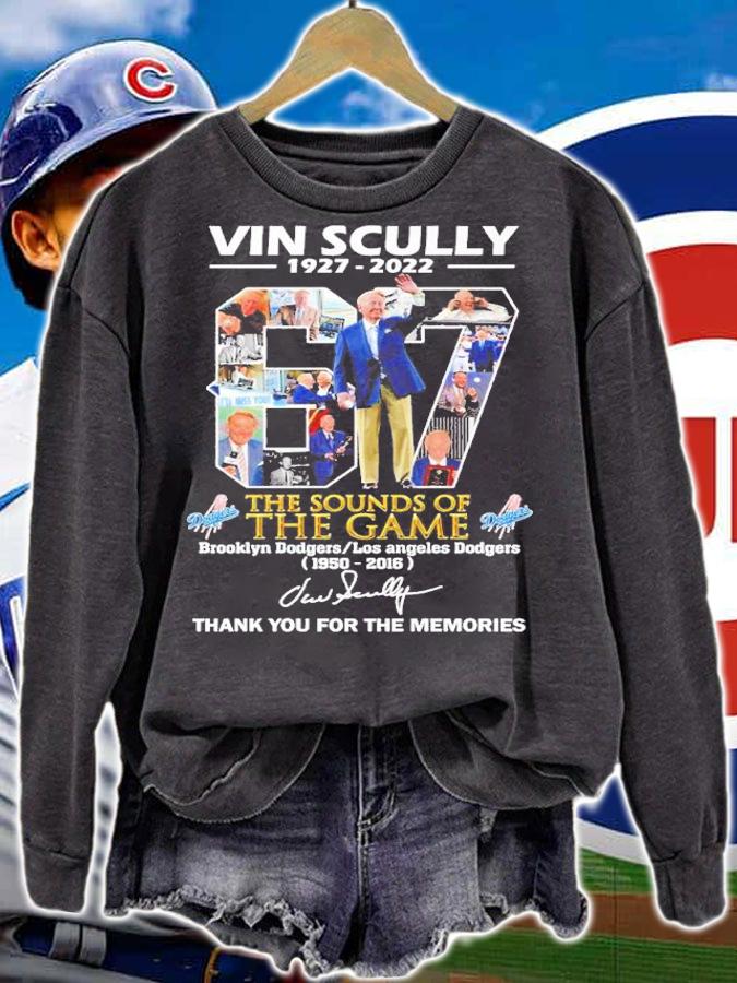 Vin Scully 1927 2022 the sounds of the game 1950 2016 thank you for the memories shirt t-shirt sweatshirt