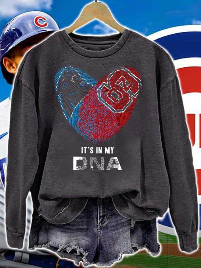 Its In My DNA Heart Carolina Panthers And Nc State Wolfpack Football Lover t-shirt sweatshirt
