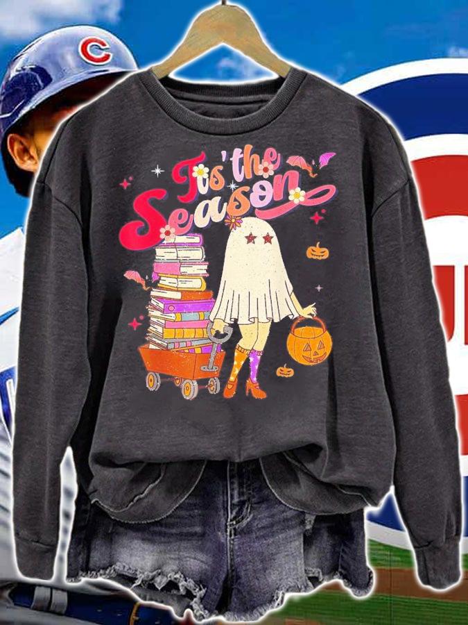 Tis' The Season Pumpkin Boo 60s 70s Hippie Halloween T-Shirt t-shirt sweatshirt
