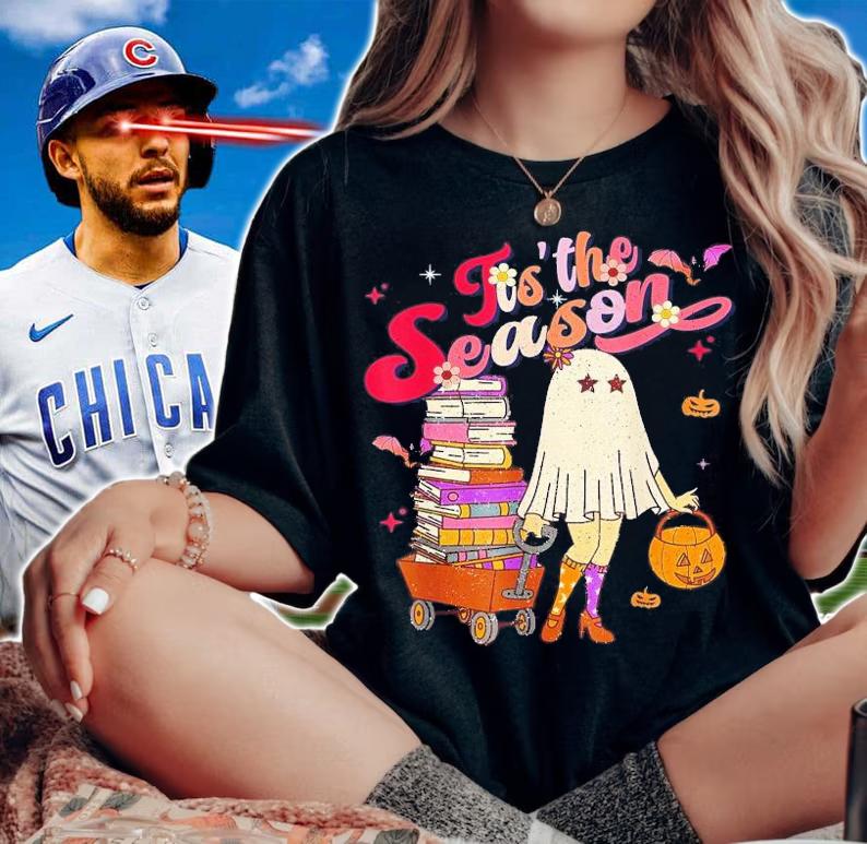 Tis' The Season Pumpkin Boo 60s 70s Hippie Halloween T-Shirt t-shirt woman shirt