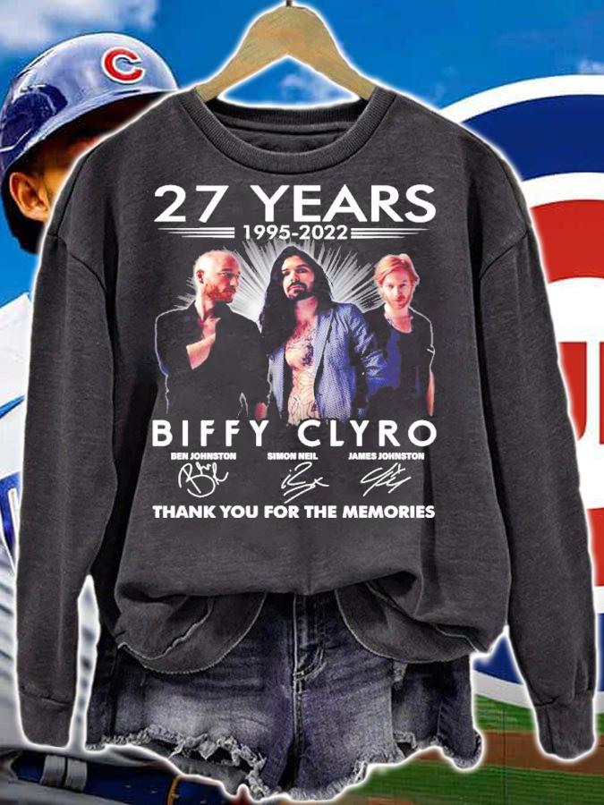 27 Years 1995-2022 Biffy Clyro Signatures Thank You For The Memories Shirt t-shirt