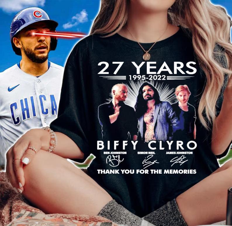 27 Years 1995-2022 Biffy Clyro Signatures Thank You For The Memories Shirt t-shirt
