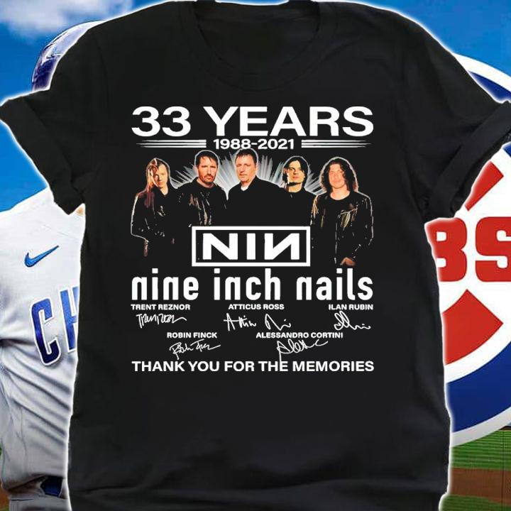 33 years 1988-2021 NIN Nine Inch Nails signatures shirt t-shirt shirt