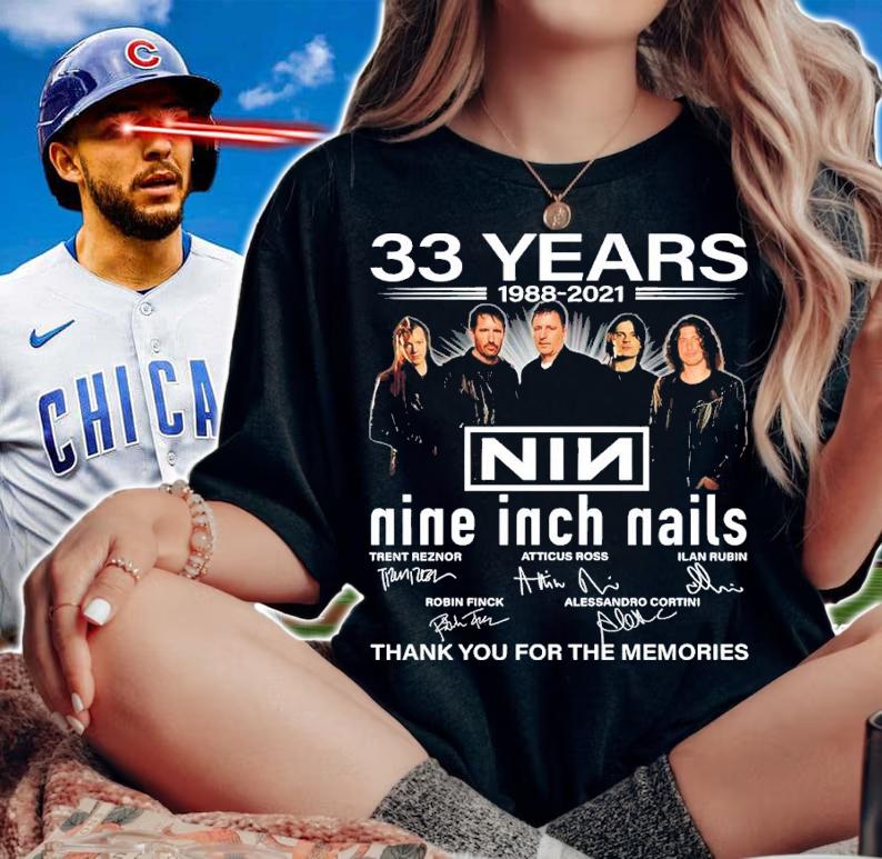 33 years 1988-2021 NIN Nine Inch Nails signatures shirt t-shirt woman shirt