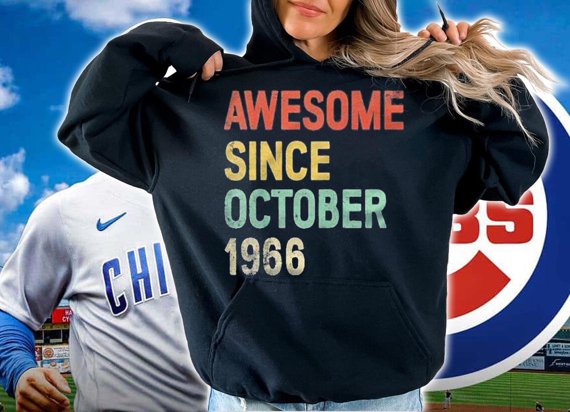 55Th Retro Birthday Vintage Awesome Since October 1966 Ver2 shirt t-shirt