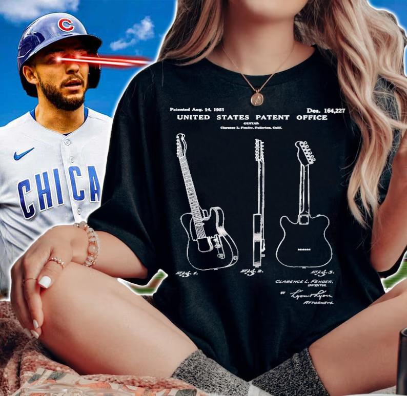 1951 Famous Guitar Patent Graphic shirt t-shirt