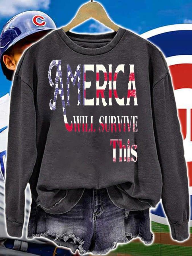 America Will Survive This USA Flag T-Shirt t-shirt sweatshirt