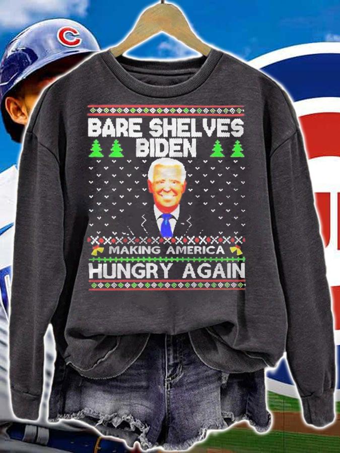 Bare shelves Biden making America hungry again Christmas T-shirt t-shirt sweatshirt