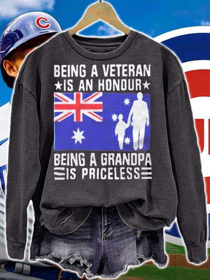 Being a veteran is an honour being a grandpa is priceless T-shirt t-shirt sweatshirt