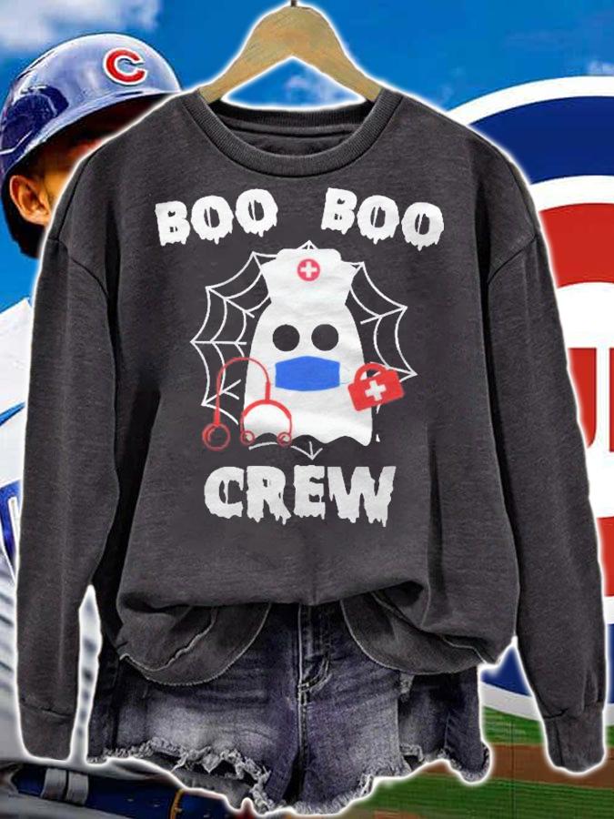 Boo Boo Crew Wear Mask Funny Nurse Halloween Ghost Costume Shirt t-shirt sweatshirt