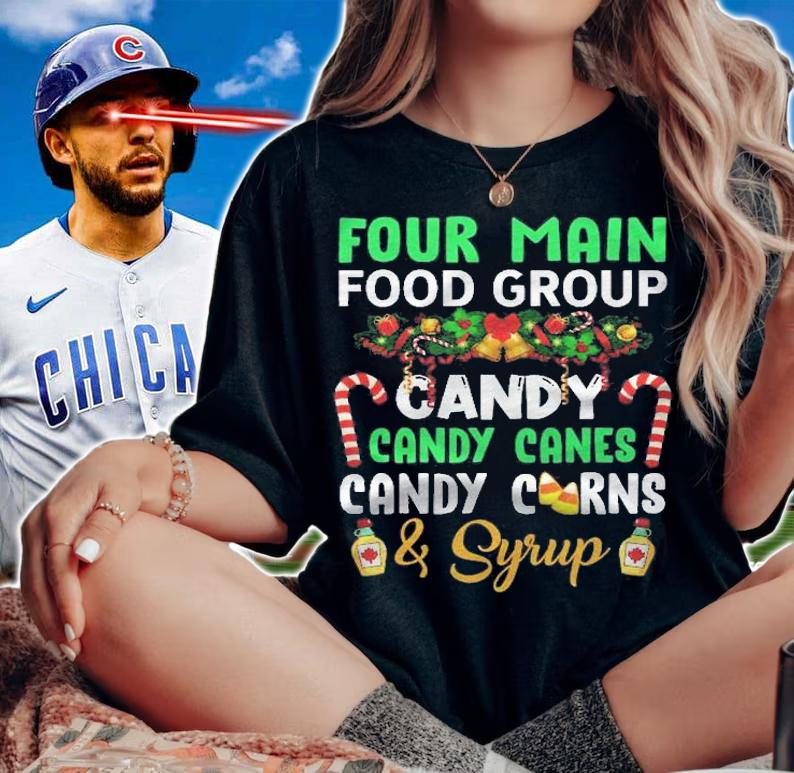 Four Main Food Groups Candy Cane Christmas Shirt t-shirt woman shirt