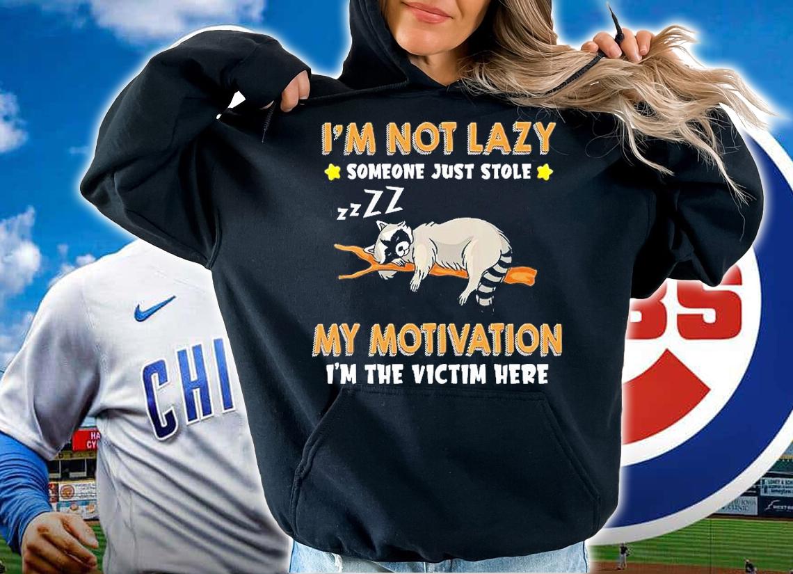 Raccoon I'm Not Lazy Someone Just Stole My Motivation I'm The Victim Here T-Shirt t-shirt hoodie
