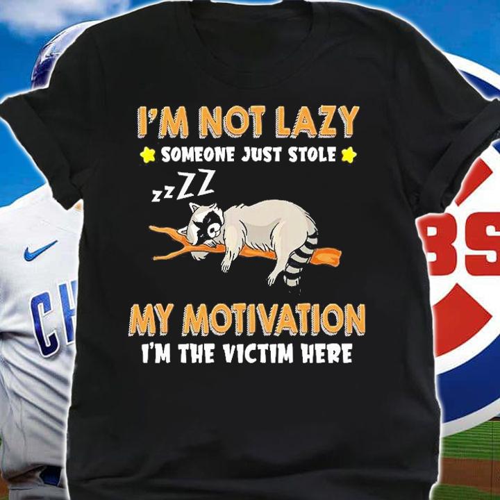 Raccoon I'm Not Lazy Someone Just Stole My Motivation I'm The Victim Here T-Shirt t-shirt shirt