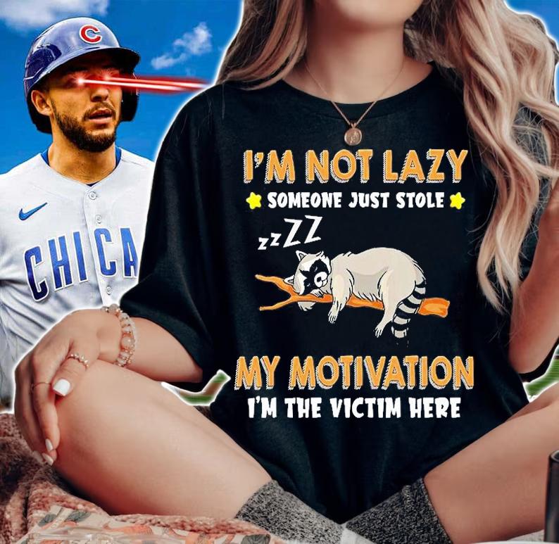Raccoon I'm Not Lazy Someone Just Stole My Motivation I'm The Victim Here T-Shirt t-shirt woman shirt
