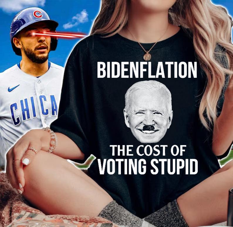 Funny Biden Inflation Bidenflation The Cost Of Voting Stupid T-Shirt t-shirt woman shirt