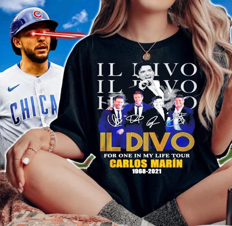 Il Divo Band For One In My Life Tour Carlos Marin 1968-2021 Signatures Shirt t-shirt woman shirt