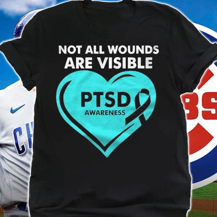Ptsd Awareness Month Not All Wounds Heart Support Veterans Shirt t-shirt shirt