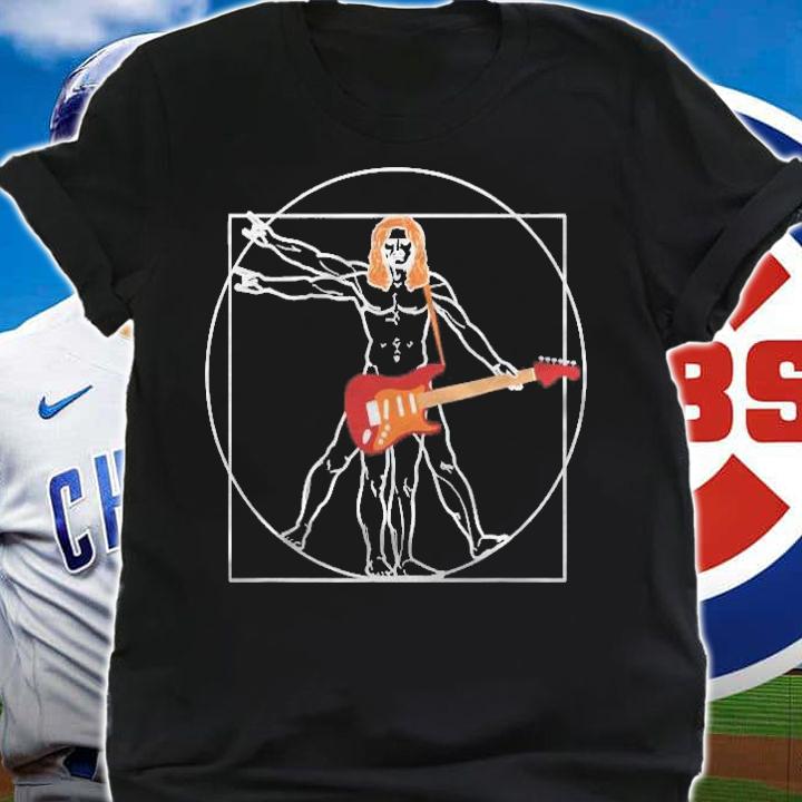 Vitruvian Man Guitar Shirt Fun Rock Bands Da Vinci Guitarist Shirt t-shirt shirt