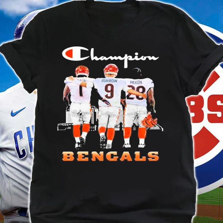 Cincinnati Bengals Champion Ja'Marr Chase Vs Joe Burrow And Joe Mixon Signatures Shirt t-shirt shirt