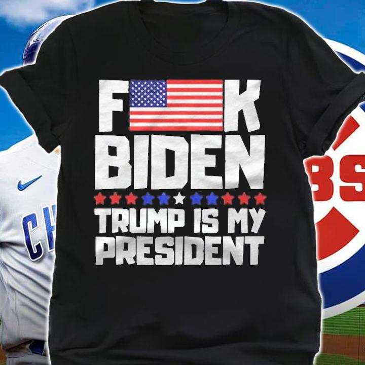 Mens Funny American Flag Joe Biden Trump Is My President Shirt t-shirt shirt