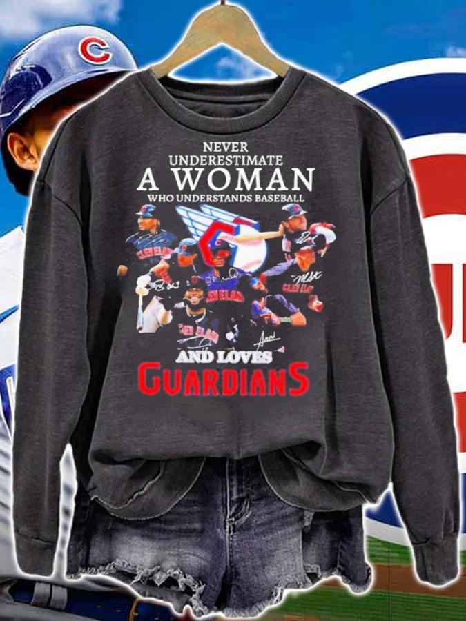 Never Underestimate A Woman Who Understands Baseball And Loves Cleveland Guardians Signatures Shirt t-shirt