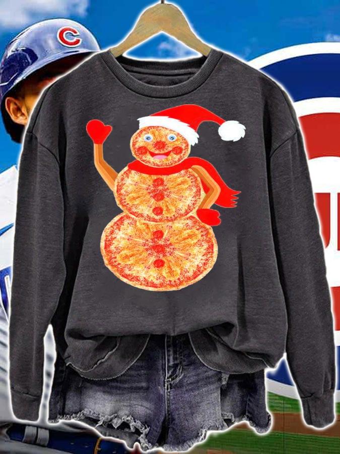 Christmas Pizza Snowman Shirt t-shirt sweatshirt
