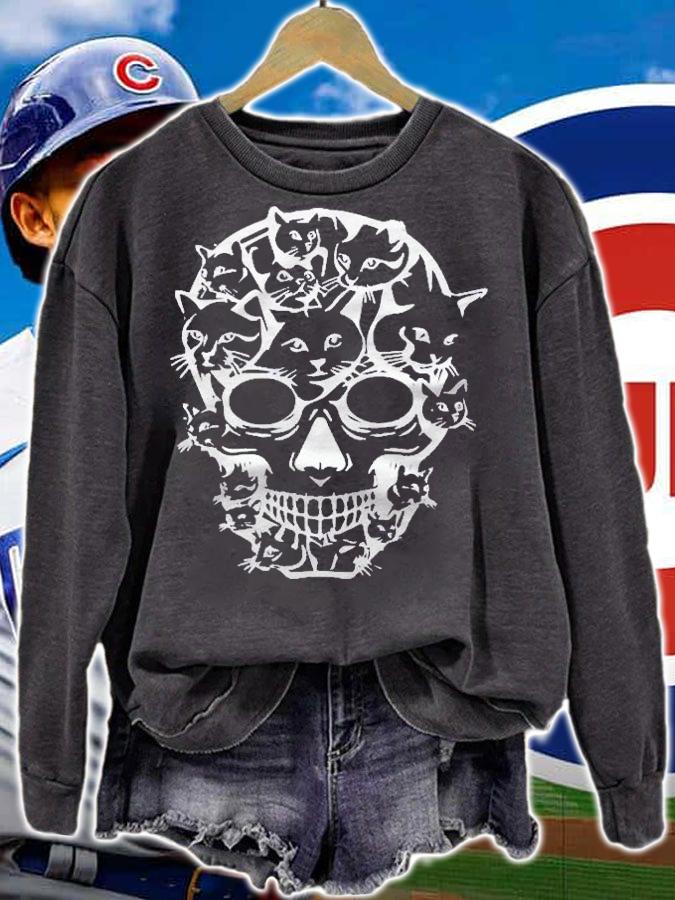 Halloween Funny Cat Skull Cat Skull Cat Happy Halloween Shirt t-shirt sweatshirt