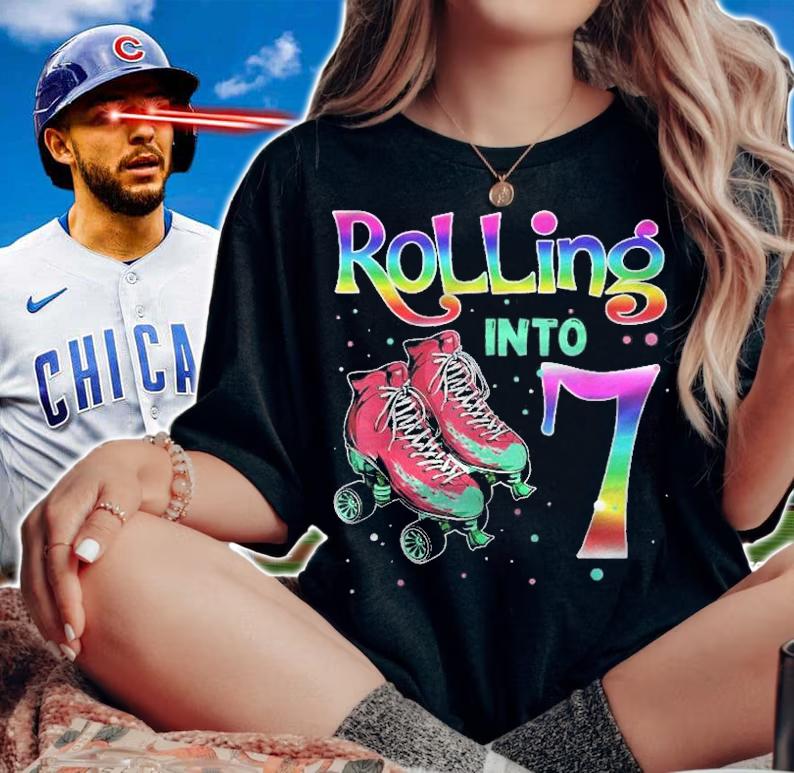 Kids 7Th Birthday Shirt  Rolling Into 7 Roller Skating Gift Shirt t-shirt woman shirt