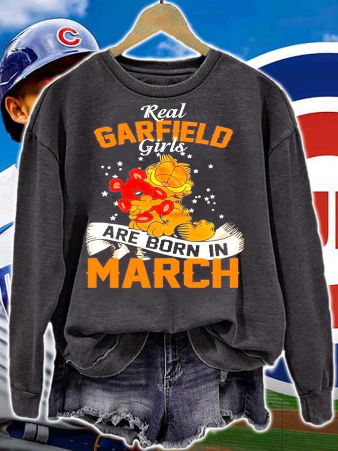 Real Garfield Girls Are Born In March Shirt t-shirt